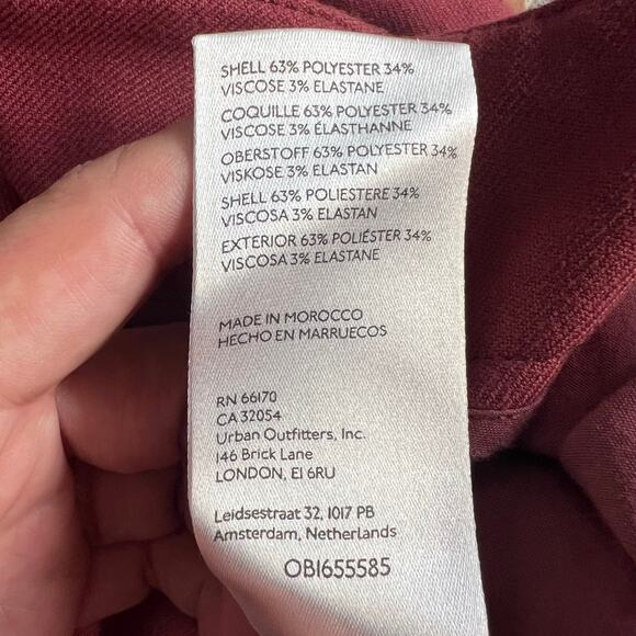 Free People women’s high-waisted tapered pants in a rich red/burgundy color. - Picture 11 of 11